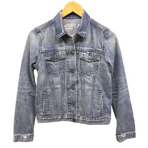 Gap 1969 Women's XS Denim Trucker Jacket Blue Classic Cotton Jean Jacket